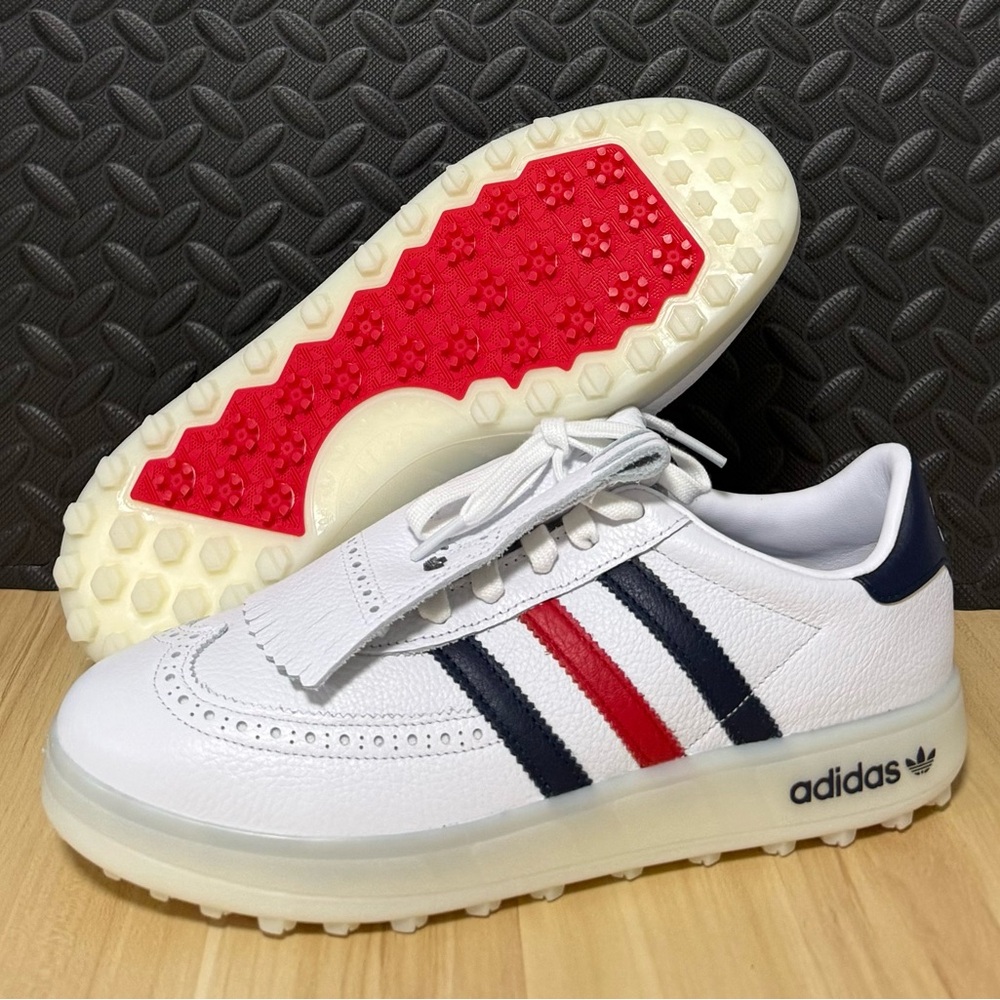 adidas White Navy Red Golf-Style Athletic Sneakers